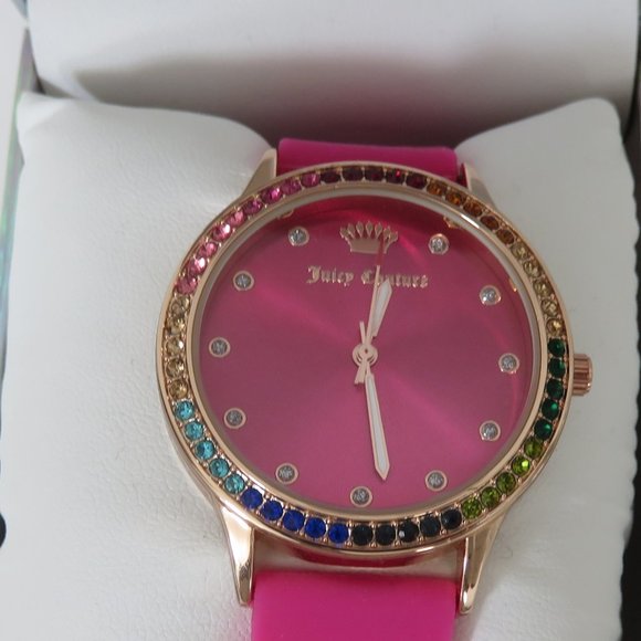 076) Juicy Couture Black Label Los Angeles Pink/Multicolor Watch display picture 1